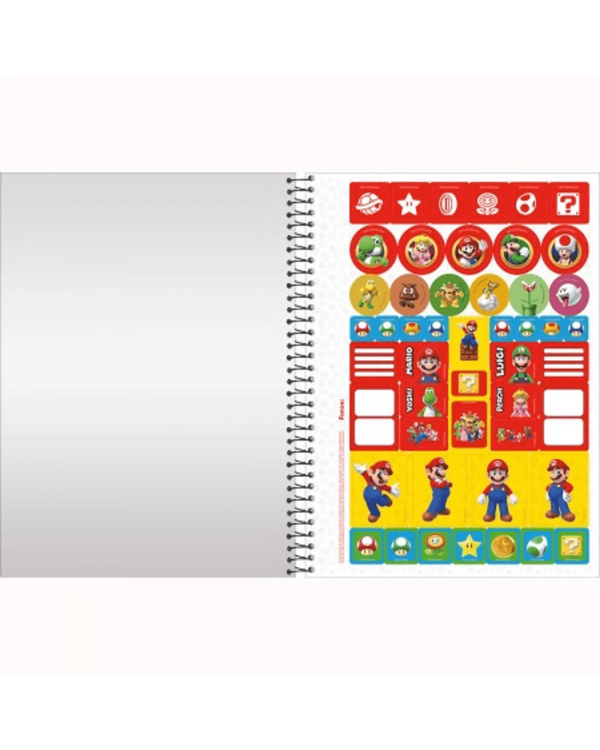 Encontraproduto.com.br - Caderno Super Mario Bros 10 Matérias Capa Sortida