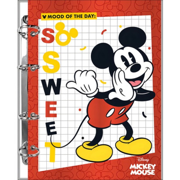 Encontraproduto.com.br - Caderno Argolado Colegial Sem Lombo Mickey Mouse 120 Folhas Foroni