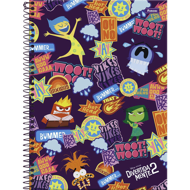 Encontraproduto.com.br - Caderno Universitário 1x1 80 Folhas Capa Dura Divertidamente Foroni