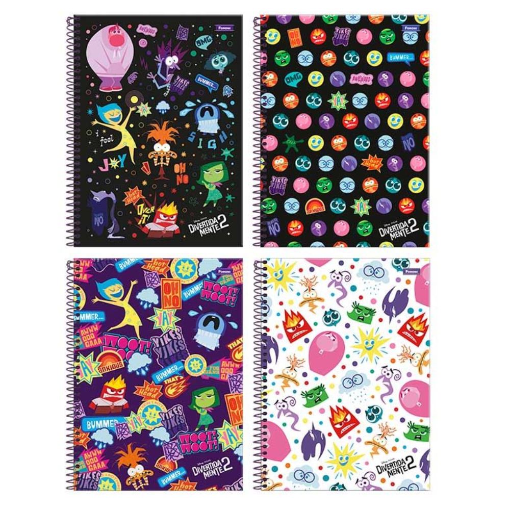 Encontraproduto.com.br - Caderno Universitário 1x1 80 Folhas Capa Dura Divertidamente Foroni