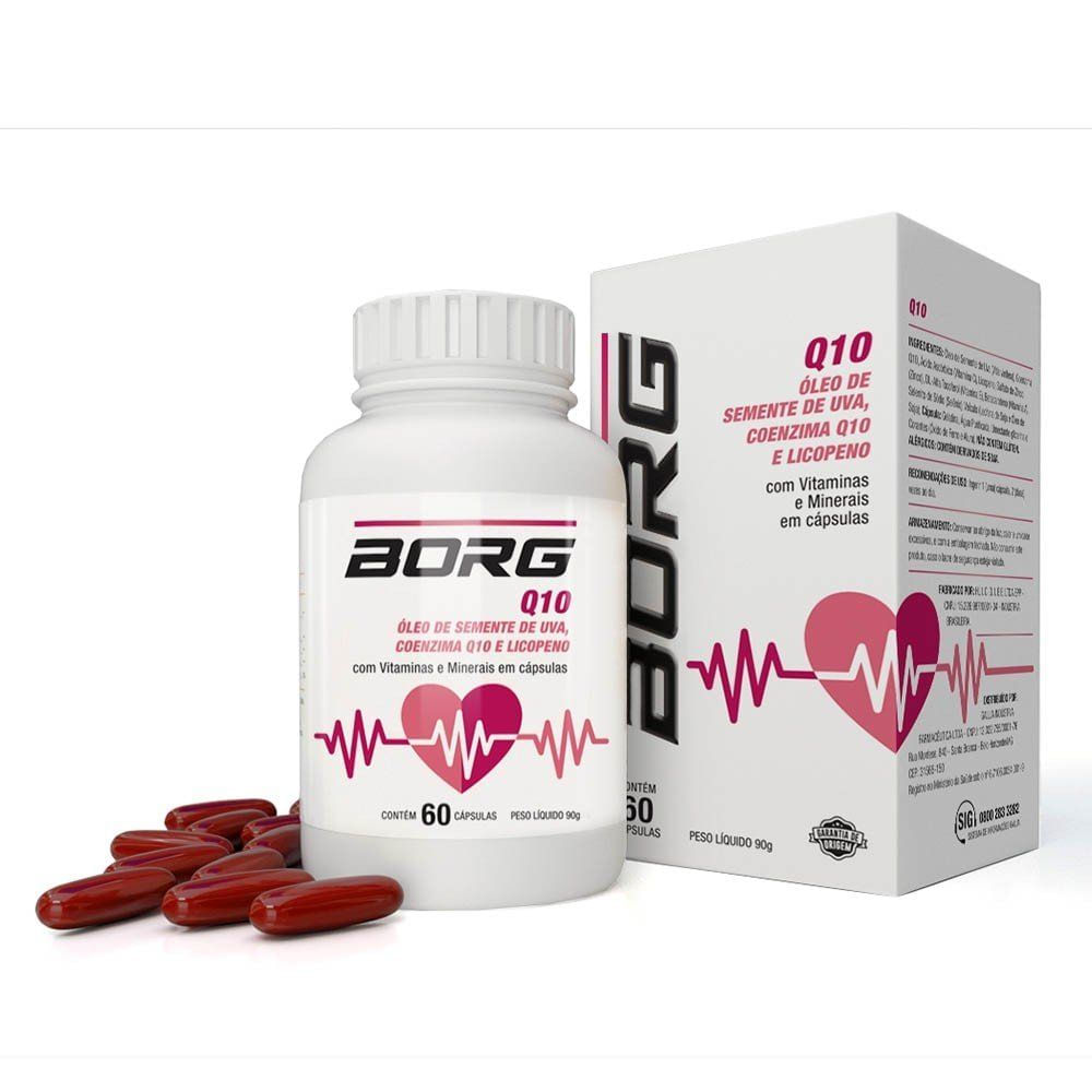 Encontraproduto.com.br - Suplemento Vitamínico Q10 - Borg - 60 Cápsulas