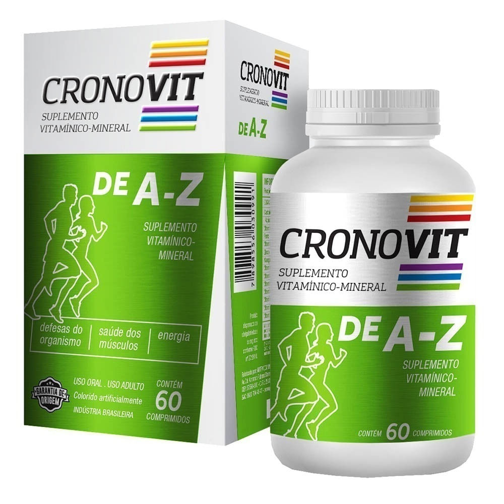 Encontraproduto.com.br - Suplemento Vitamínico-Mineral Cronovit de A-Z 60 Comprimidos