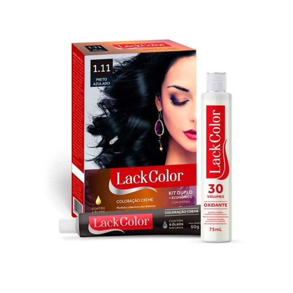 Encontraproduto.com.br - Tintura Lack Color Kit Creme 1.11 Preto Azulado