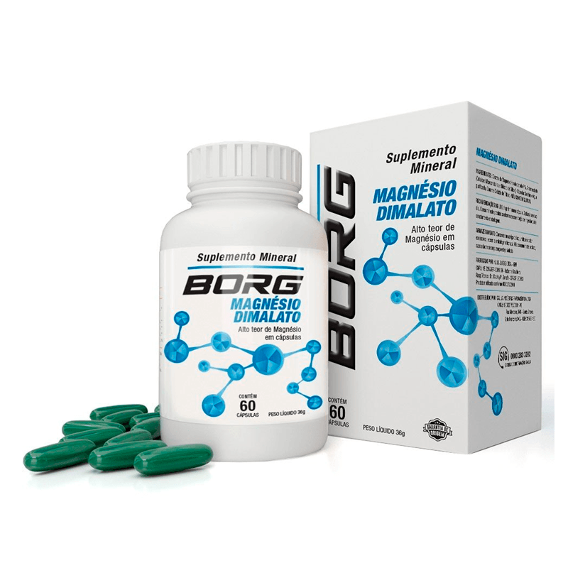 Encontraproduto.com.br - Suplemento Vitamínico Magnesio Dimalato - Borg - 60 Cápsula