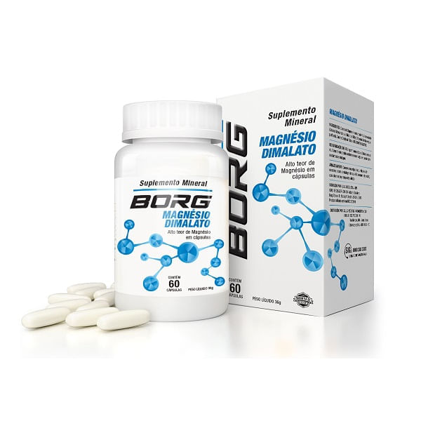 Encontraproduto.com.br - Suplemento Vitamínico Magnesio Dimalato - Borg - 60 Cápsula
