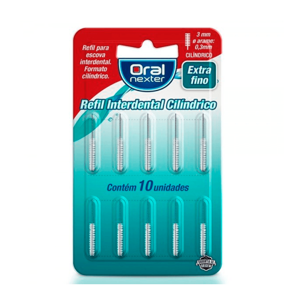 Encontraproduto.com.br - Refil Interdental Cilíndrico Oral Nexter Extra Fino 10 Unidades