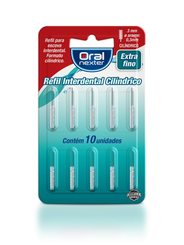 Encontraproduto.com.br - Refil Interdental Cilíndrico Oral Nexter Extra Fino 10 Unidades