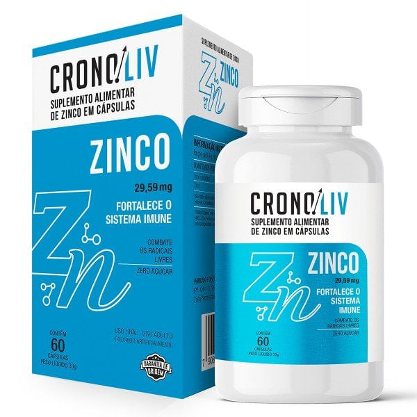Encontraproduto.com.br - Suplemento Alimentar Cronoliv Zinco 60 Cápsulas