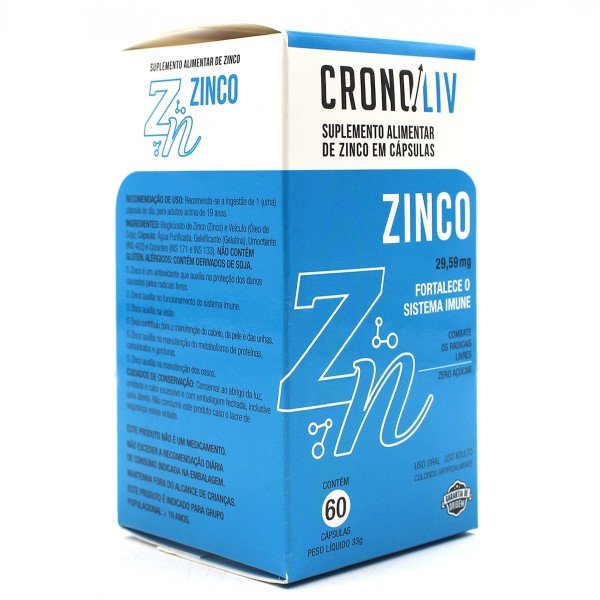 Encontraproduto.com.br - Suplemento Alimentar Cronoliv Zinco 60 Cápsulas