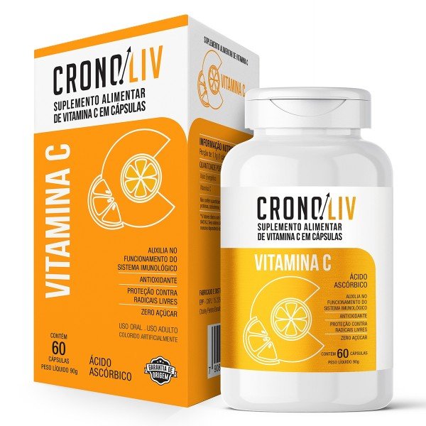 Encontraproduto.com.br - Suplemento Alimentar Cronoliv Vitamina C 60 Cápsulas