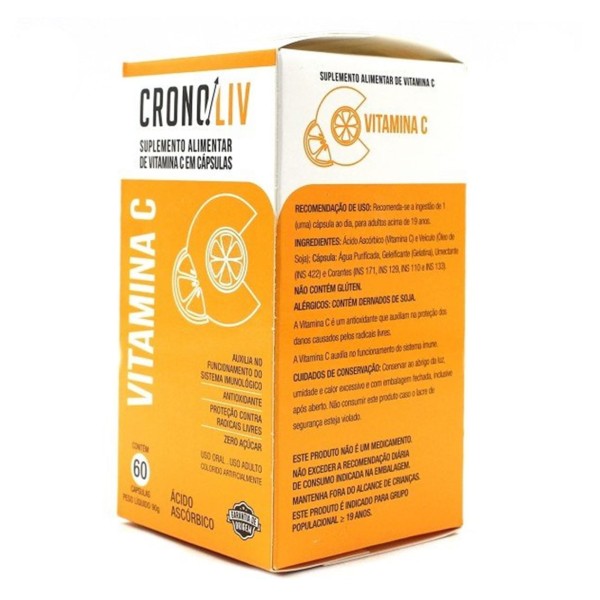 Encontraproduto.com.br - Suplemento Alimentar Cronoliv Vitamina C 60 Cápsulas