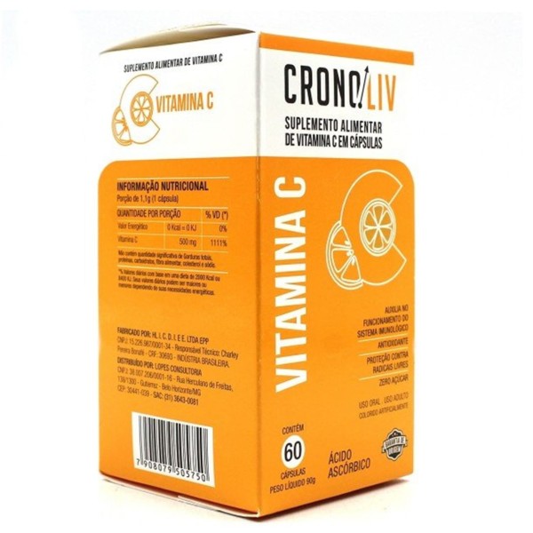 Encontraproduto.com.br - Suplemento Alimentar Cronoliv Vitamina C 60 Cápsulas