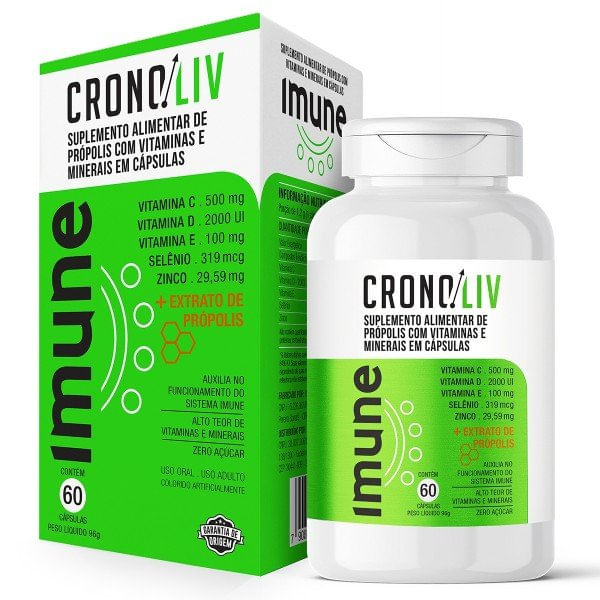 Encontraproduto.com.br - Suplemento Alimentar Cronoliv Imune 60 Cápsulas
