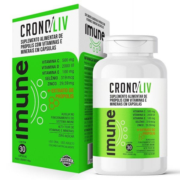 Encontraproduto.com.br - Suplemento Alimentar Cronoliv Imune 30 Cápsulas