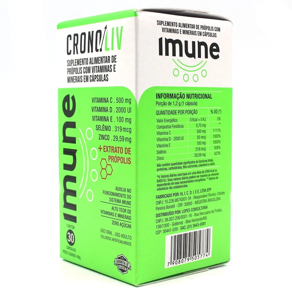 Encontraproduto.com.br - Suplemento Alimentar Cronoliv Imune 30 Cápsulas