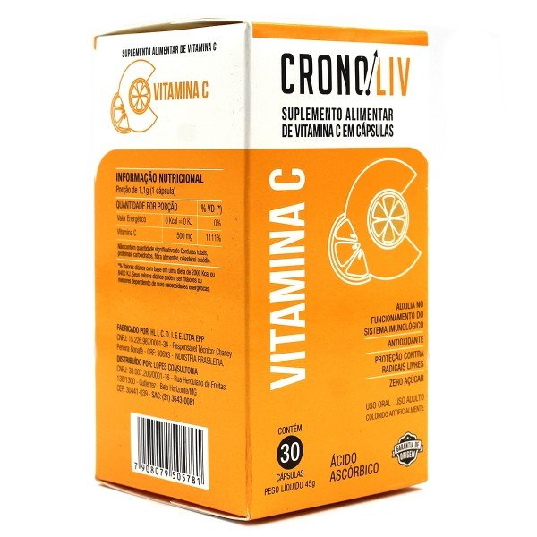 Encontraproduto.com.br - Suplemento Alimentar Cronoliv Vitamina C 30 Cápsulas