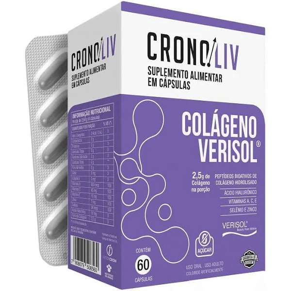 Encontraproduto.com.br - Suplemento Alimentar Cronoliv Colágeno Verisol 60 Cápsulas