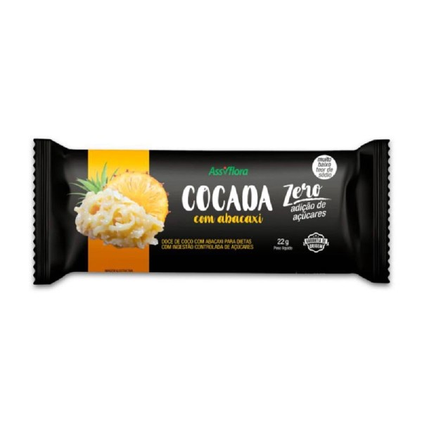 Encontraproduto.com.br - Cocada com Abacaxi Zero Açúcar - Assiflora - 22g