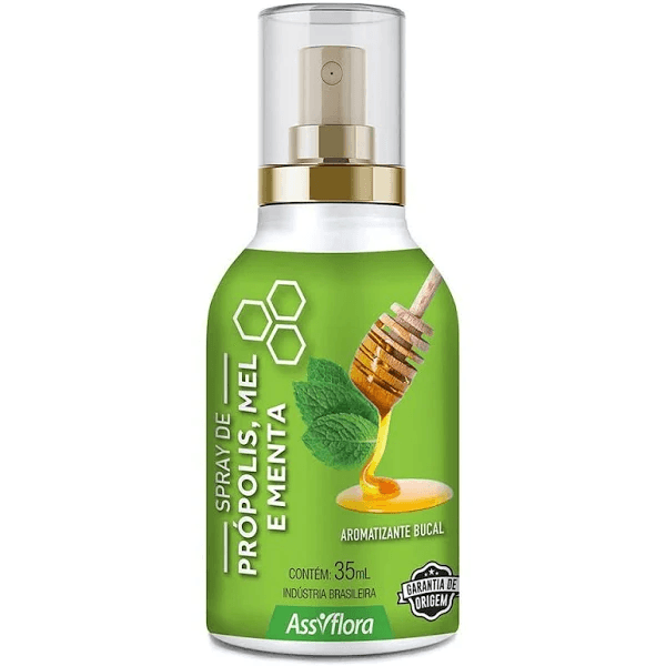 Encontraproduto.com.br - Spray de Própolis e Mel Sabor Menta - Assi Flora - 35ml