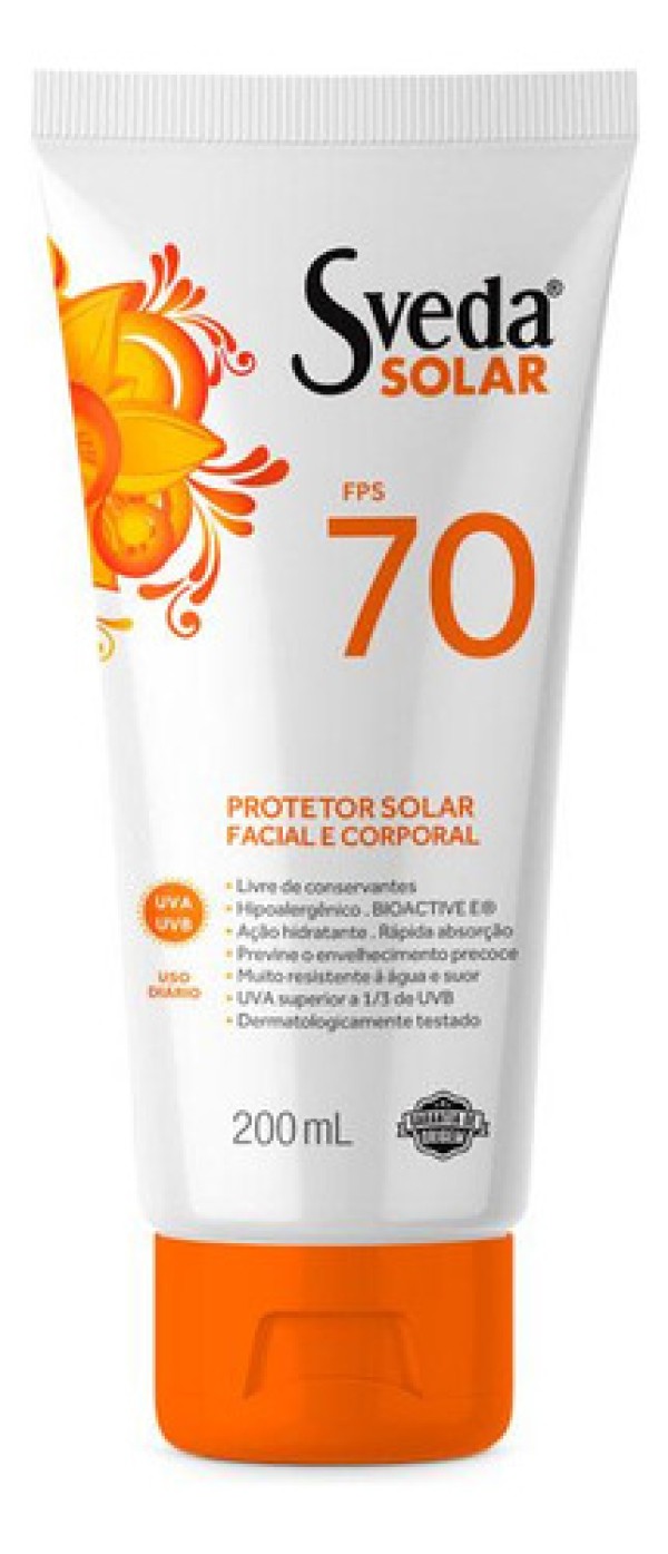 Protetor Solar Sveda 200ml FPS 70 Corporal