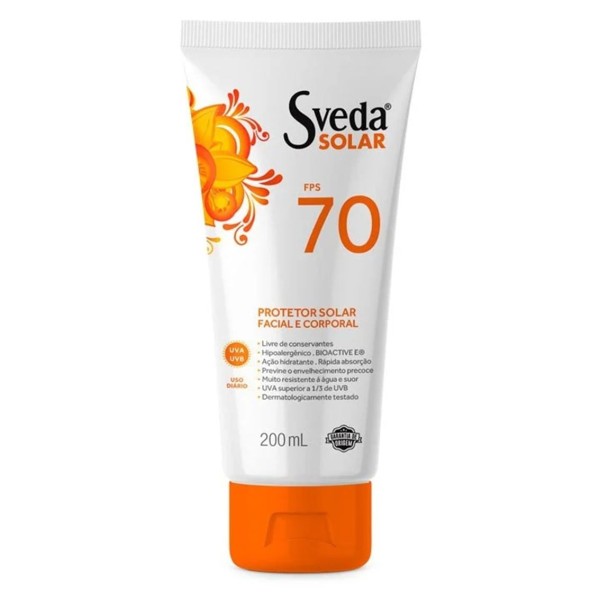 Encontraproduto.com.br - Protetor Solar Sveda 200ml FPS 70 Corporal