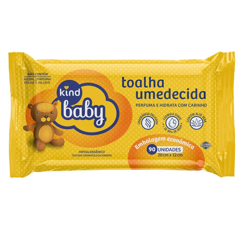 Toalha Umedecida Kind Baby 90 Unidades