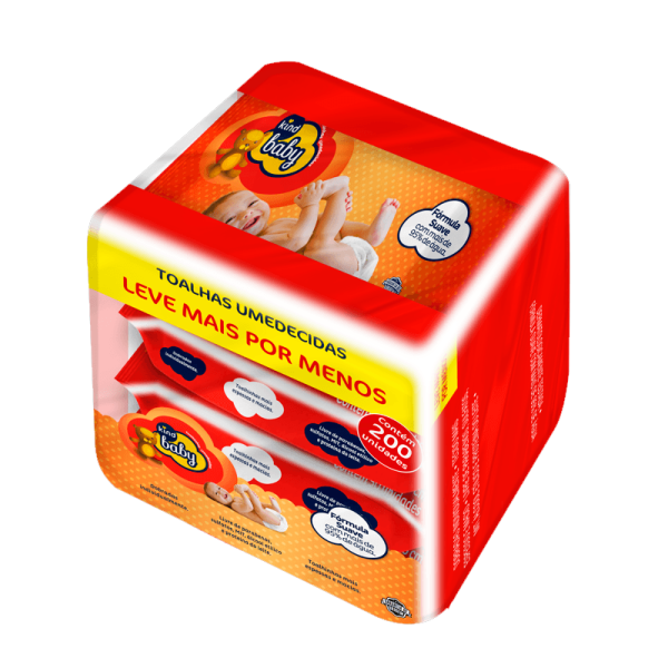 Encontraproduto.com.br - Toalhas Umedecidas Kind Baby - Kit com 200 unidades