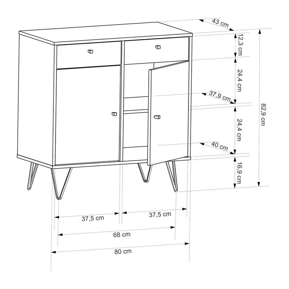 Encontraproduto.com.br - Aparador Retro Metal Onix Branco Ac - Cor: Branco
