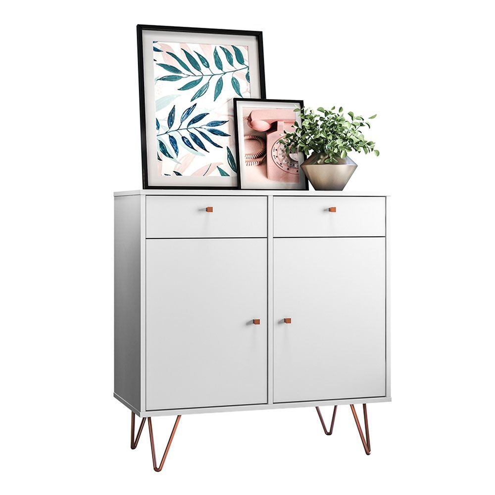 Encontraproduto.com.br - Aparador Retro Metal Onix Branco Ac - Cor: Branco