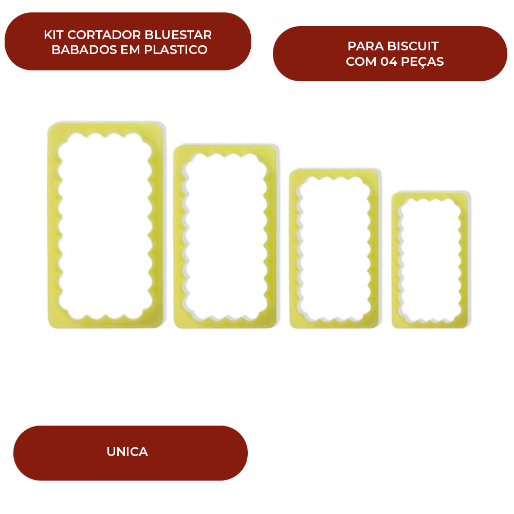 Encontraproduto.com.br - Cortador Retangulo Babado com 4 un BLUESTARNET