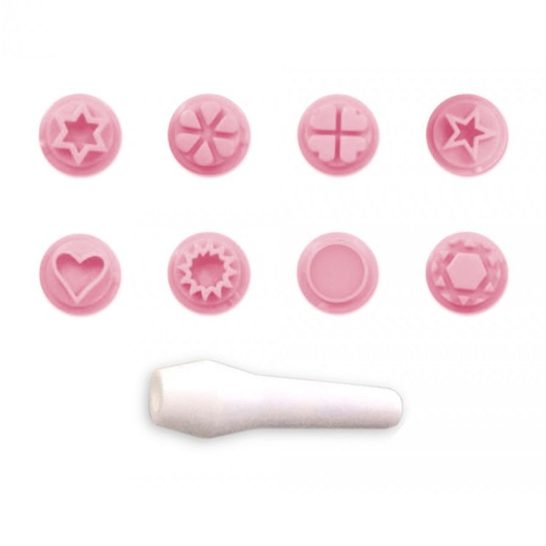Kit Carimbos Mini Rosa Bebê Blue Star Net Com 9 Peças