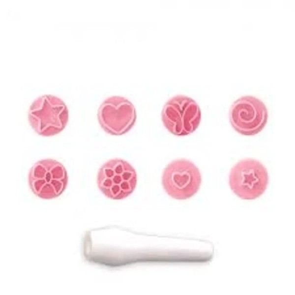 Encontraproduto.com.br - Kit Carimbos Essenciais Rosa Bebê Blue Star Net Com 9 Peças