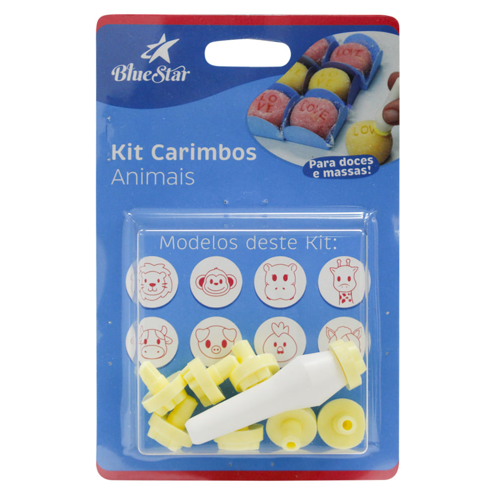 Encontraproduto.com.br - KIT CARIMBOS ANIMAIS AMARELO C/9 R.411010