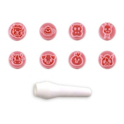 Encontraproduto.com.br - Kit Carimbos Animais Rosa Bebê Blue Star Net Com 9 Peças