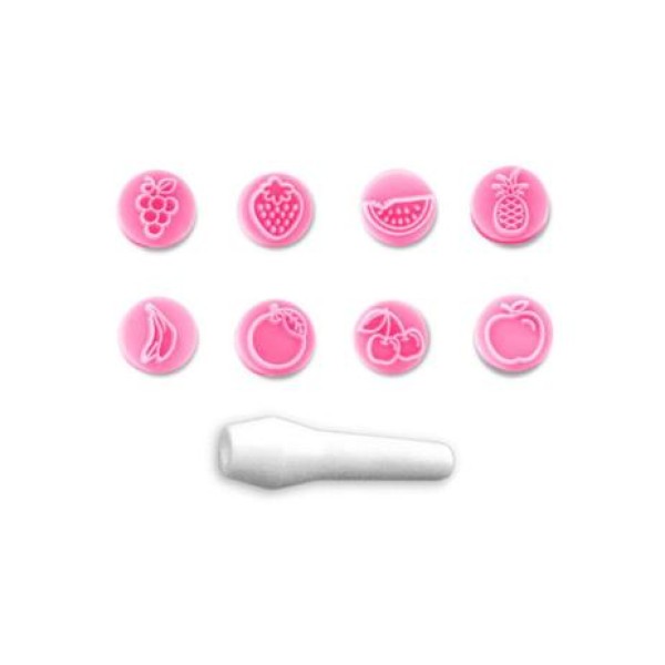 Kit Carimbos Frutas Rosa Bebê Blue Star Net Com 9 Peças
