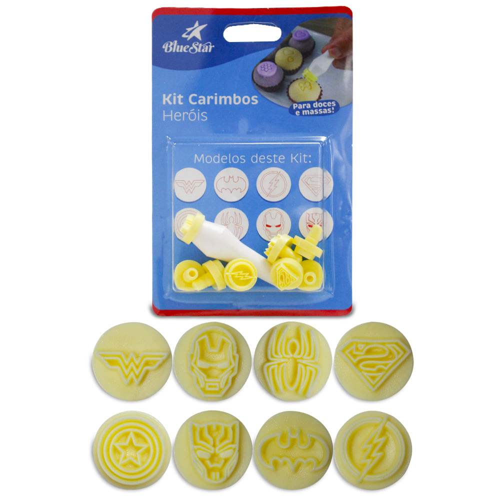 Encontraproduto.com.br - KIT CARIMBOS HEROIS AMARELO C/9 R.411089
