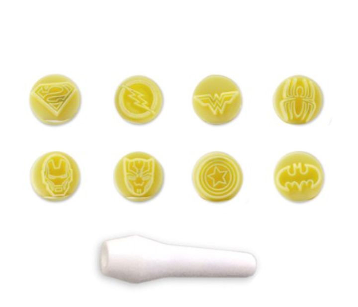 Encontraproduto.com.br - KIT CARIMBOS HEROIS AMARELO C/9 R.411089