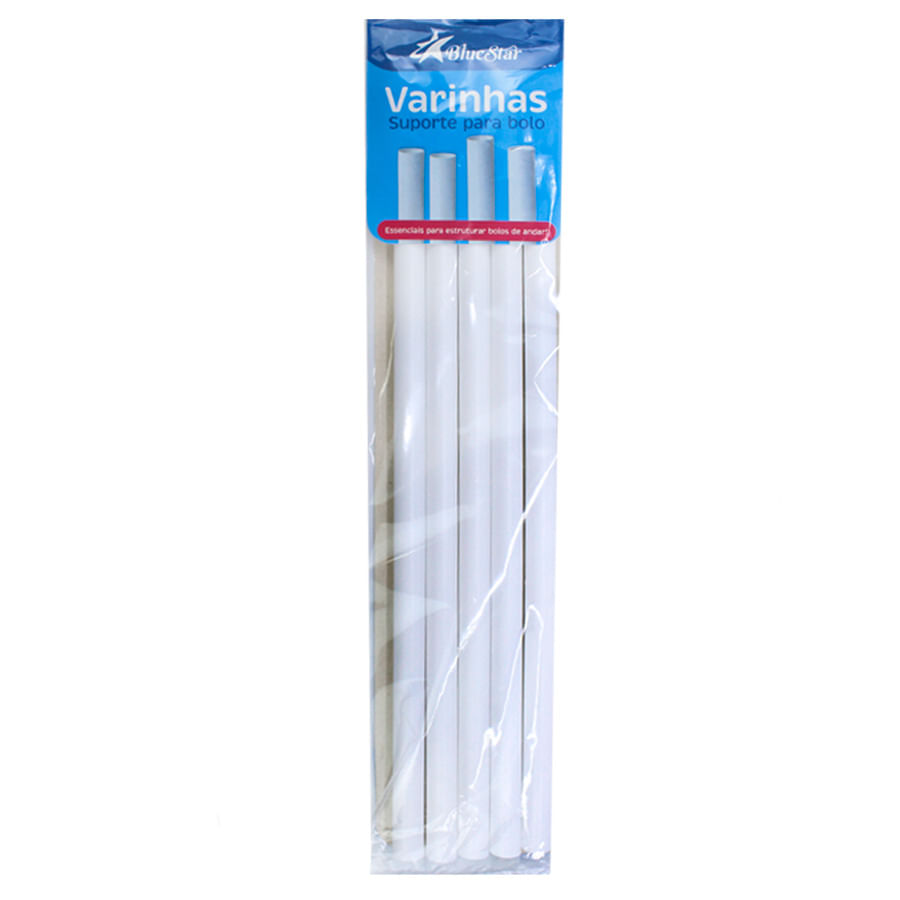 Encontraproduto.com.br - Varinha Plástica para Bolo 12MMX320MM 5 peças (411768) BLUESTAR