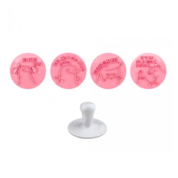 Encontraproduto.com.br - Kit Carimbo Flork de 5cm Rosa - BLUESTAR
