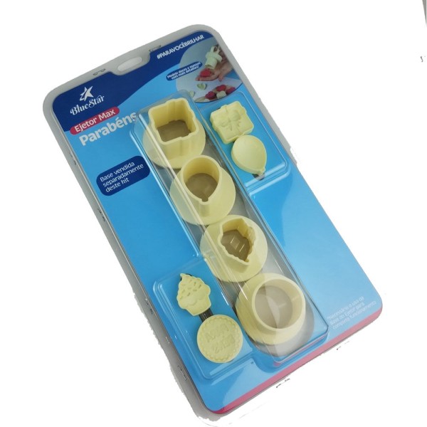 Encontraproduto.com.br - Kit Ejetor Max Parabéns 8 Peças 412604 BLUESTAR