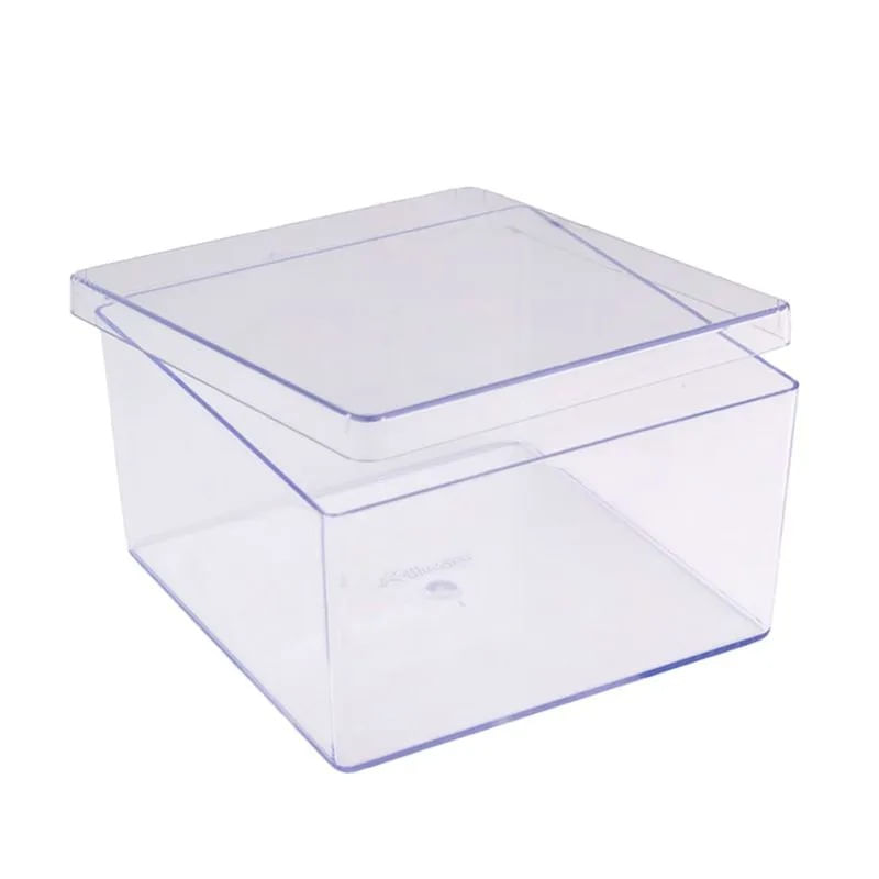 Encontraproduto.com.br - Cake Box Quadrado Cristal Com Tampa 15X8X15CM UN 412789 BLUESTAR