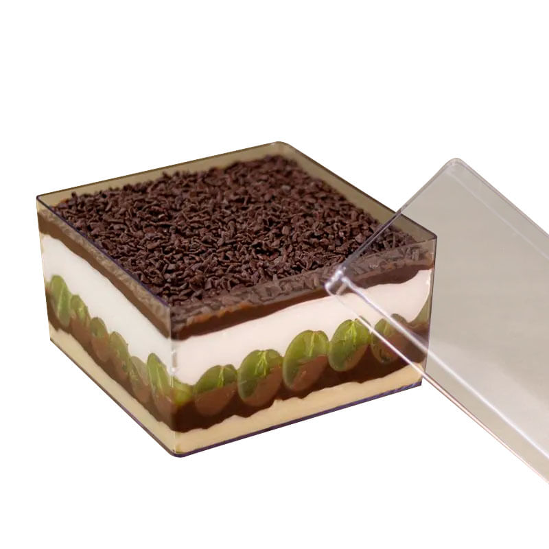 Encontraproduto.com.br - Cake Box Quadrado Cristal Com Tampa 15X8X15CM UN 412789 BLUESTAR
