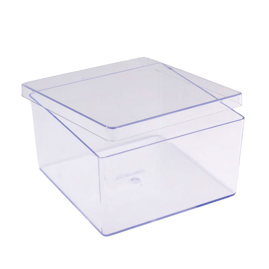 Encontraproduto.com.br - Cake Box Quadrado Cristal Com Tampa 15X8X15CM UN 412789 BLUESTAR