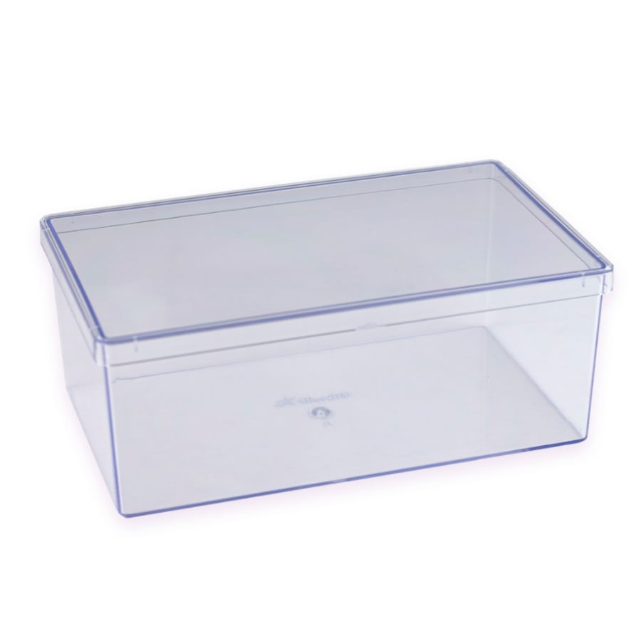 Encontraproduto.com.br - Cake Box Retangular Cristal Com Tampa 20X8X12CM UN 412796 BLUESTAR