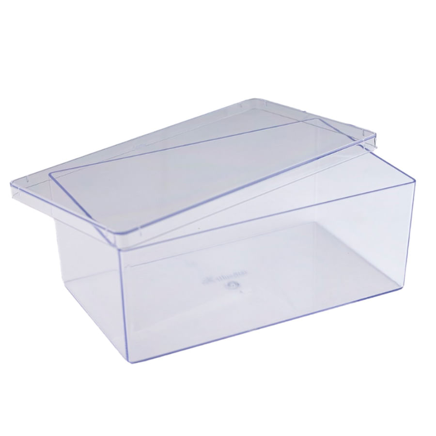Encontraproduto.com.br - Cake Box Retangular Cristal Com Tampa 20X8X12CM UN 412796 BLUESTAR