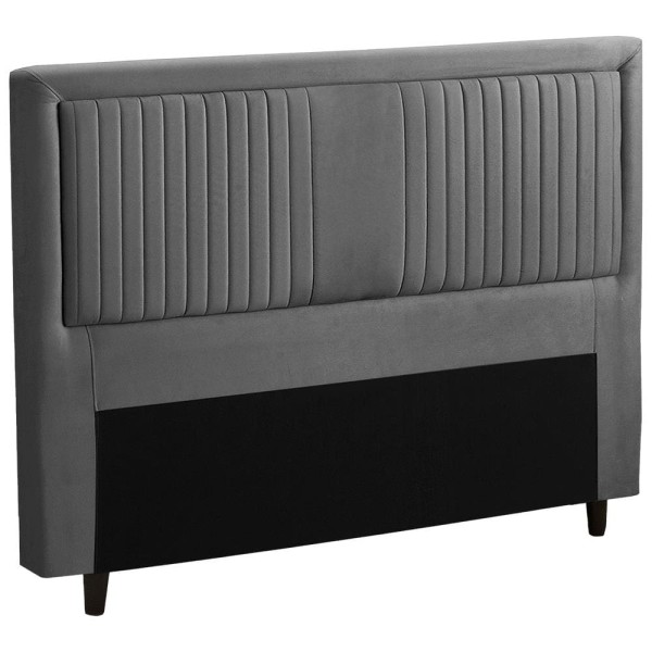 Cabeceira para Cama Queen Size Dobuê Berlim em Tecido Velopus Grafite