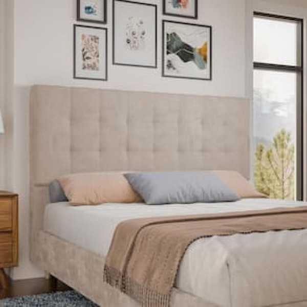 Encontraproduto.com.br - Cabeceira para Cama Box Queen Dobuê Sevilha com Revestimento em Veludo