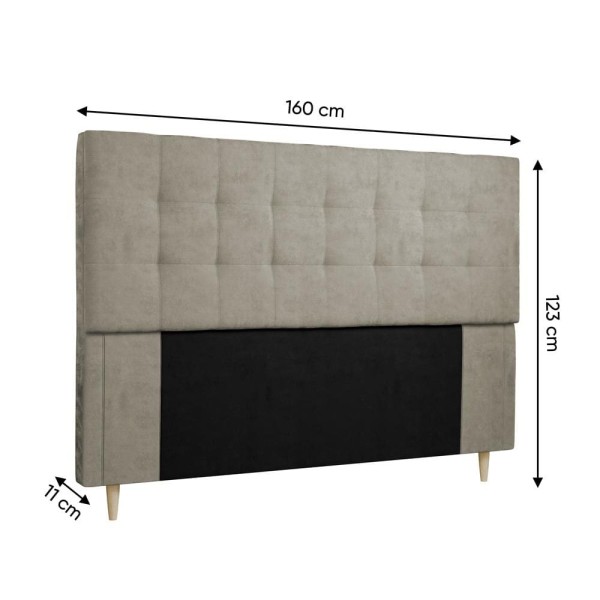 Encontraproduto.com.br - Cabeceira para Cama Box Queen Dobuê Sevilha com Revestimento em Veludo