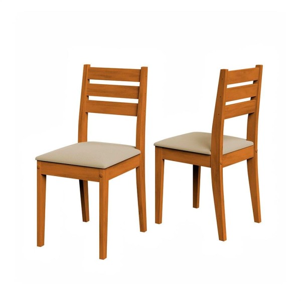 Encontraproduto.com.br - Mesa de Jantar Quadrada Dobuê Dakar com 4 Cadeiras Estofadas Revestidas em Suede Cinamomo, Branco e Bege