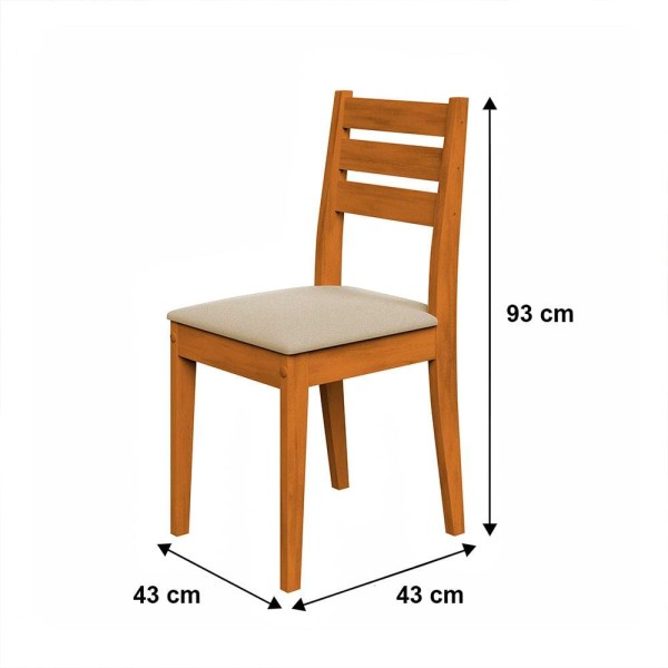 Encontraproduto.com.br - Mesa de Jantar Quadrada Dobuê Dakar com 4 Cadeiras Estofadas Revestidas em Suede Cinamomo, Branco e Bege